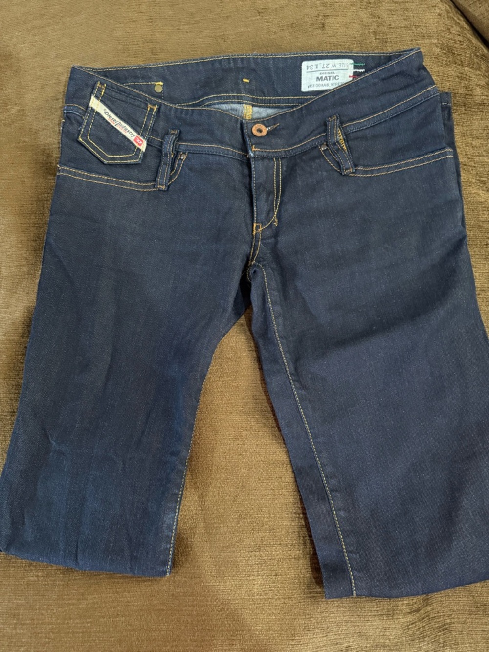 Diesel Dark Indigo Jeans with Tricolor Stitching